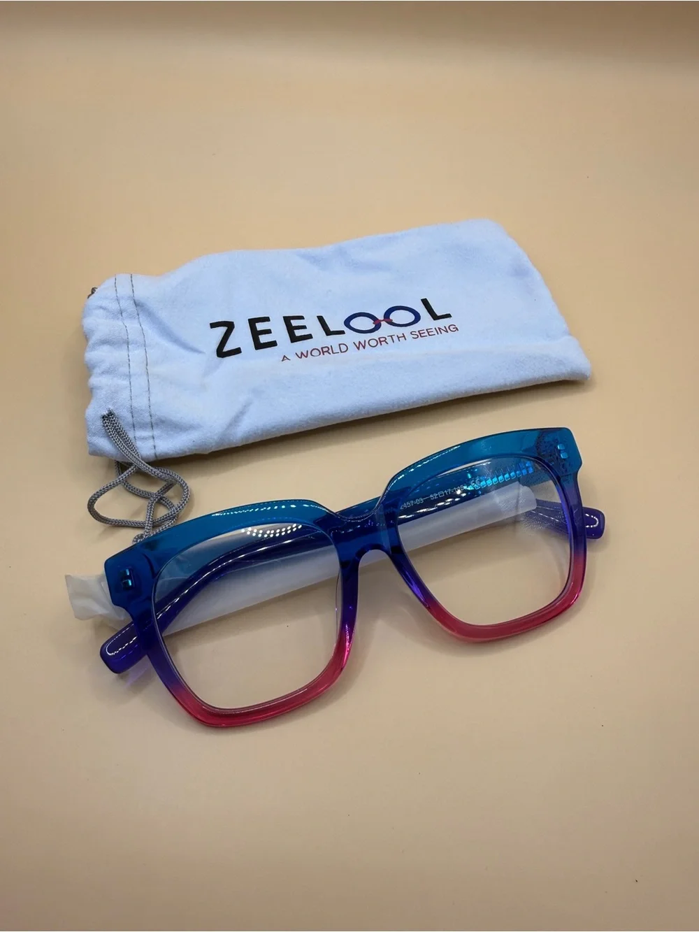 Zeelool Blue-Pink Gradient Glasses Frame, No Prescription